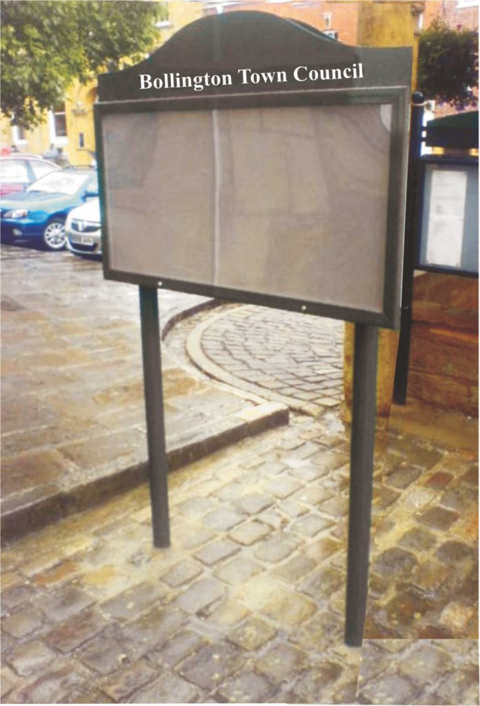 Bollington Town Council Black Curved Top