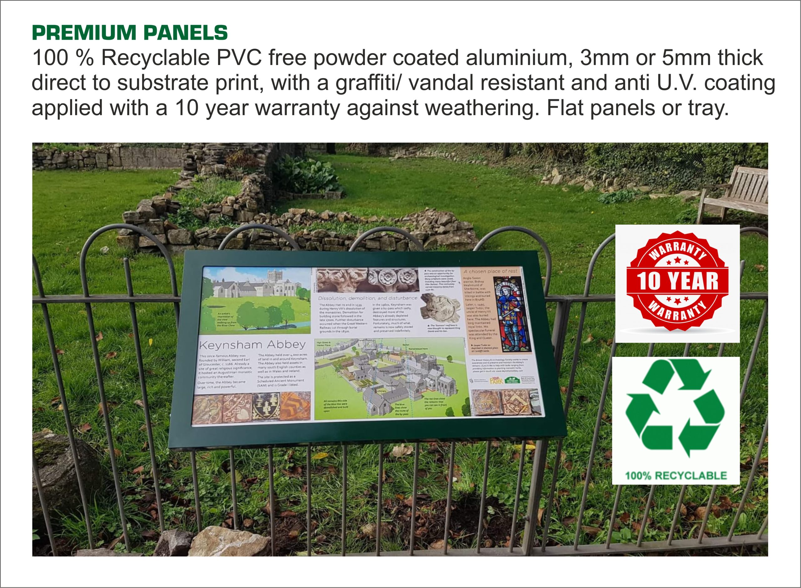10 year life Recyclable anti vandal Premium Panels